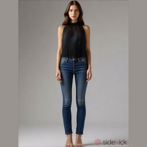 Nine West mock neck pleated top